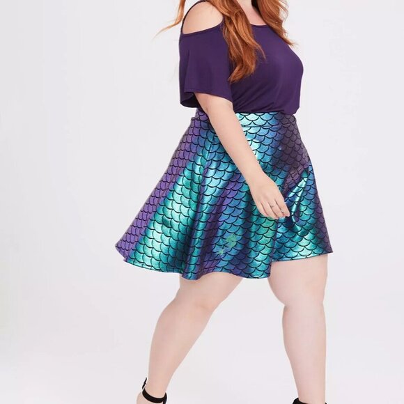 Torrid Her Universe Disney The Little Mermaid Ariel Scale Skater Skirt SOLD OUT - Picture 6 of 9